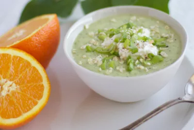 Velouté de courgettes à l'orange et à la cardamone