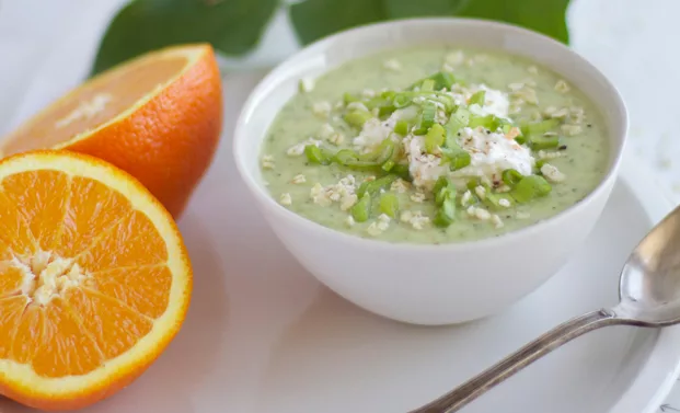 Velouté de courgettes à l'orange et à la cardamone