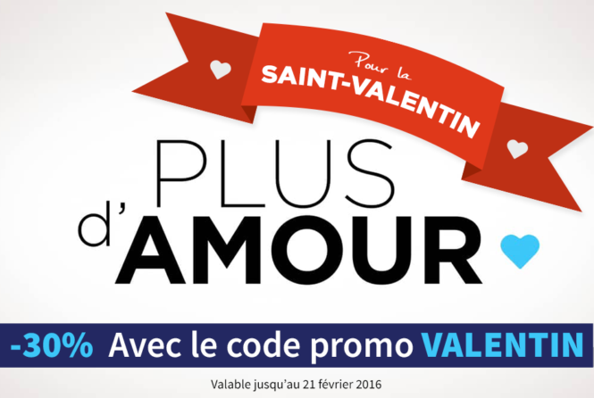 Code promotionnel pour la Saint valentin