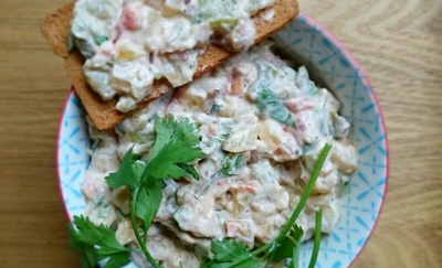 Tartine d'aubergine au yaourt