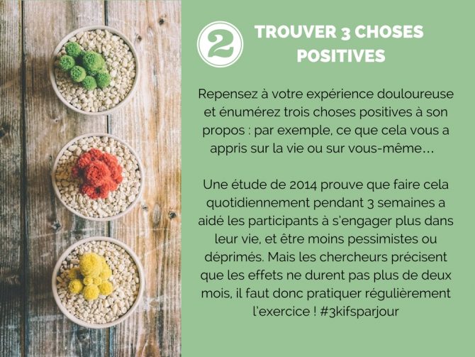 Trouver 3 choses positives