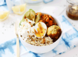 La recette de la SALADE DE QUINOA ET BOULETTES DE POULET AU CURRY