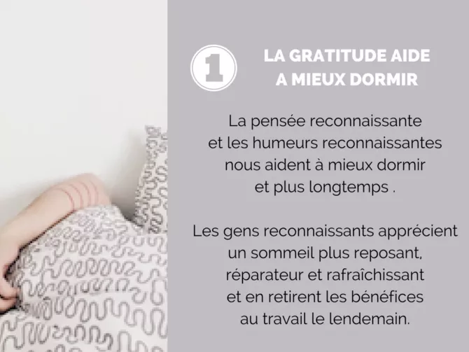 La gratitude aide à mieux dormir